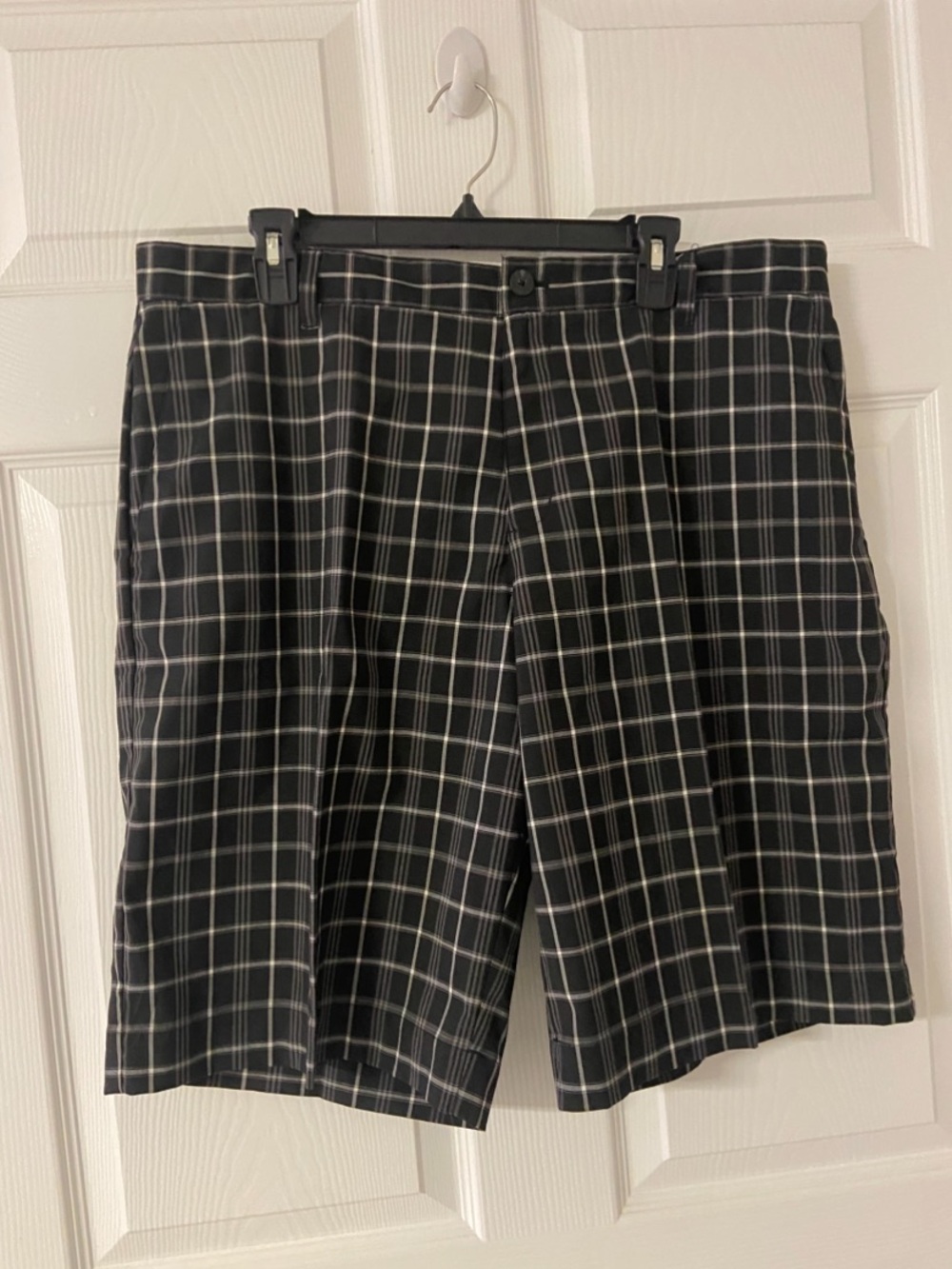 T41- ADIDAS Grid-Plaid Bermuda Golf Shorts